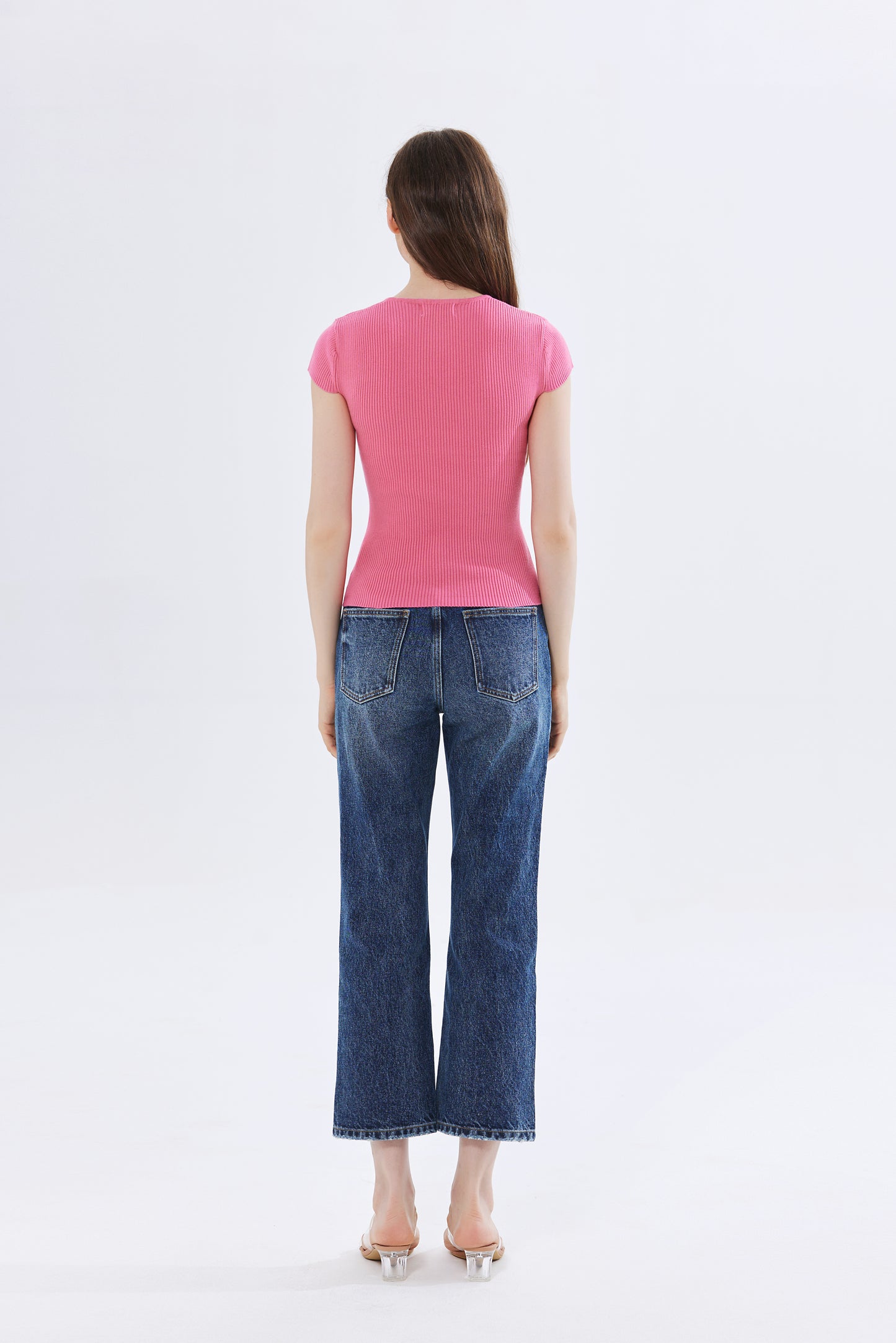Isabella Ribbed Knit Sweetheart Top
