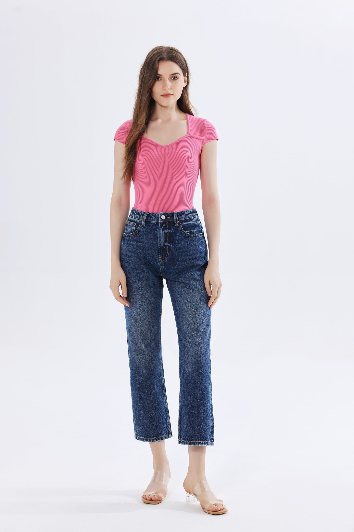 Isabella Ribbed Knit Sweetheart Top