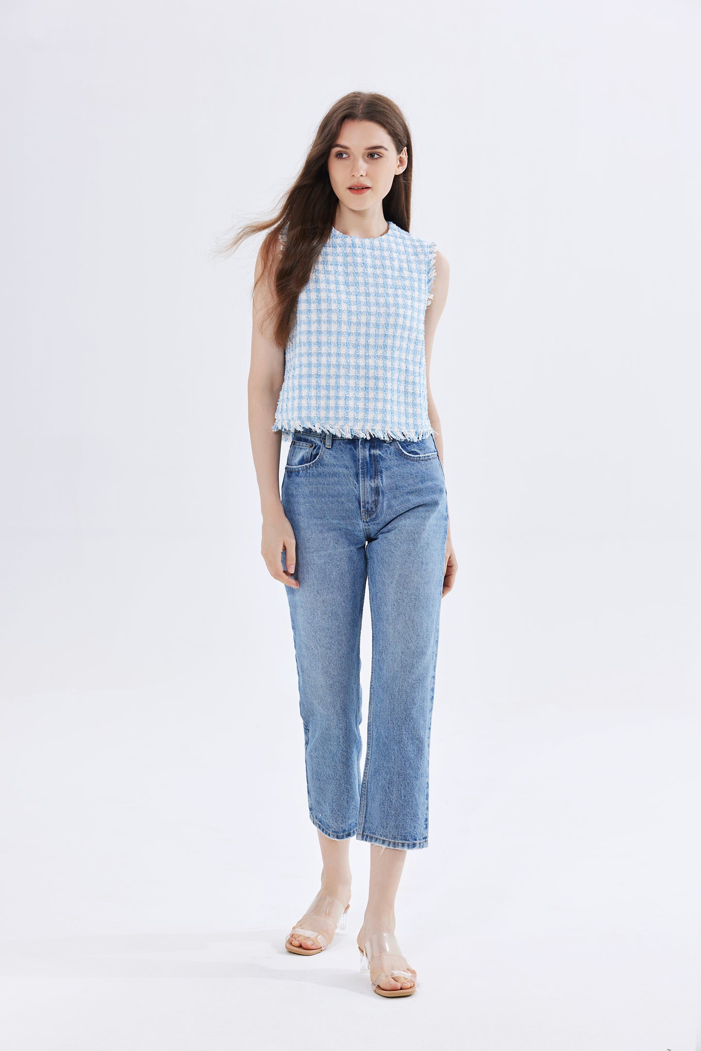 Sky Lar Tweed Top