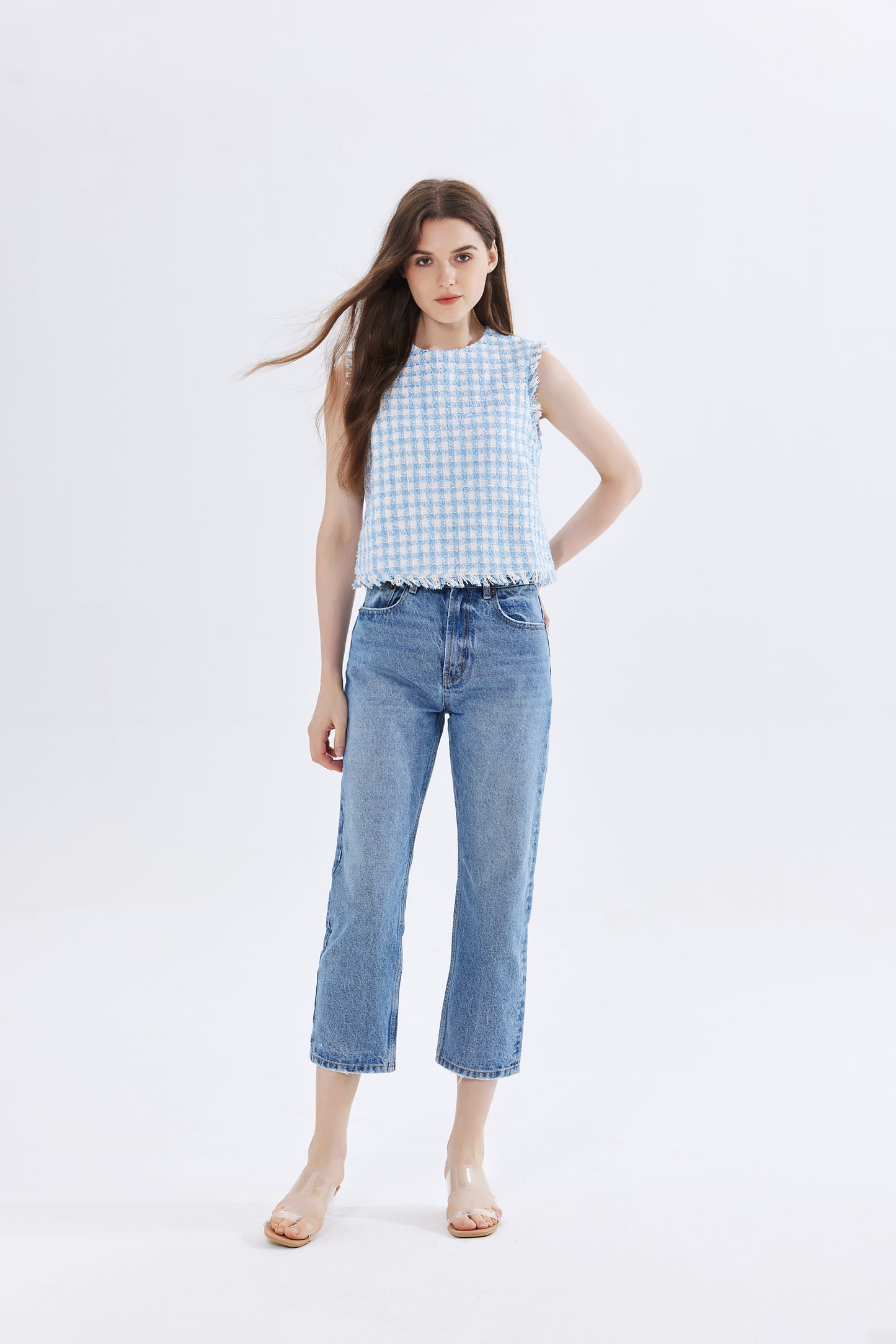 Sky Lar Tweed Top