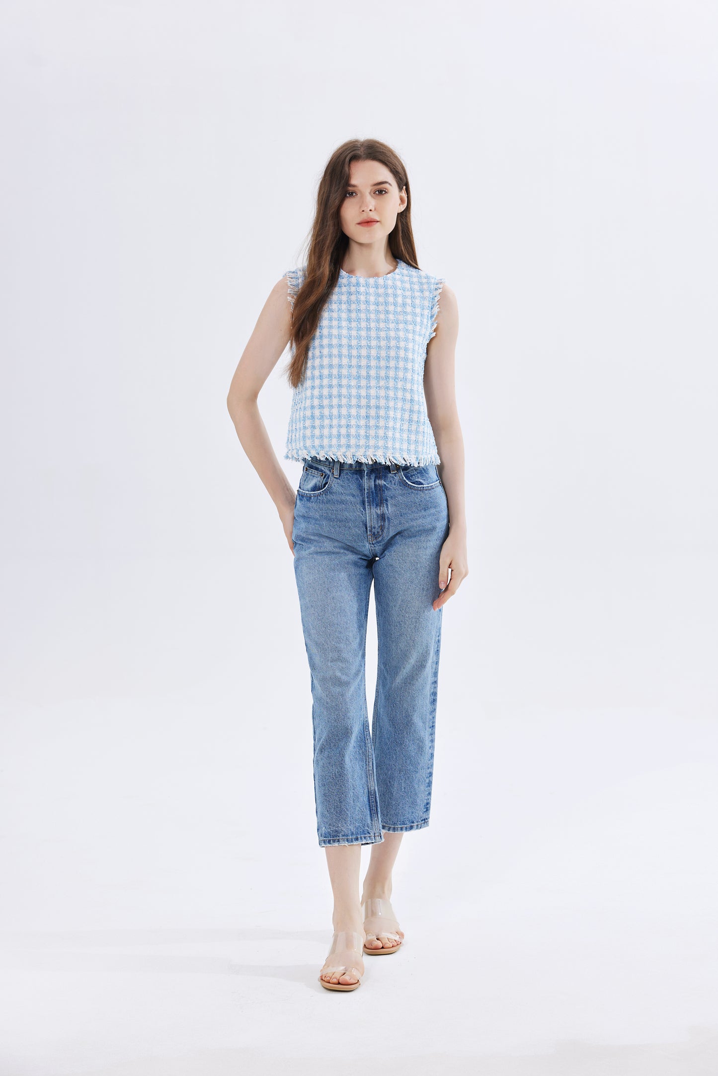 Sky Lar Tweed Top