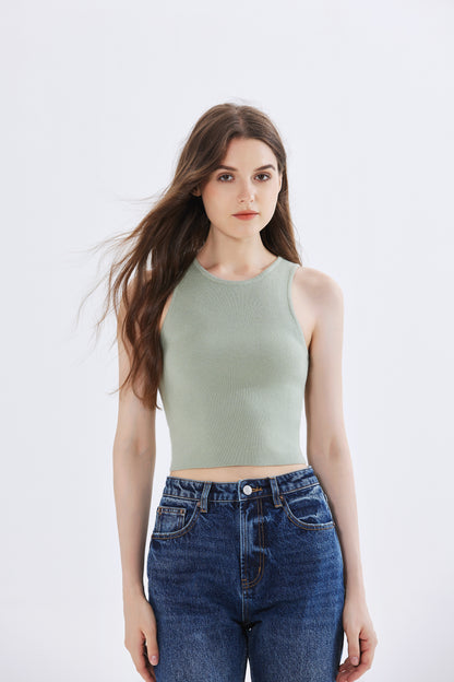 Olivia Ribbed Knit Crop Top